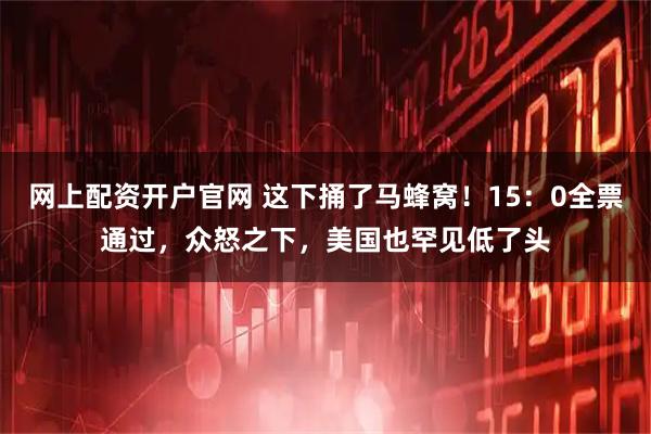 网上配资开户官网 这下捅了马蜂窝！15：0全票通过，众怒之下，美国也罕见低了头