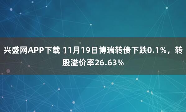 兴盛网APP下载 11月19日博瑞转债下跌0.1%，转股溢价率26.63%
